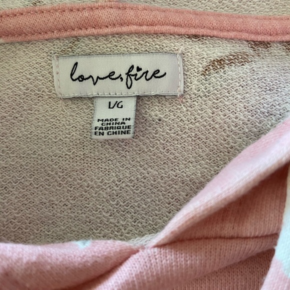 Pink light cotton hoodie with lace trim - Picture 3 of 4